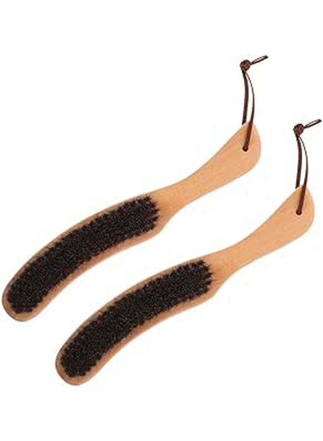 2pcs Natural Wooden Lint Brush for Clothing Delicate Fabric Dust Remover Portable - Image 1
