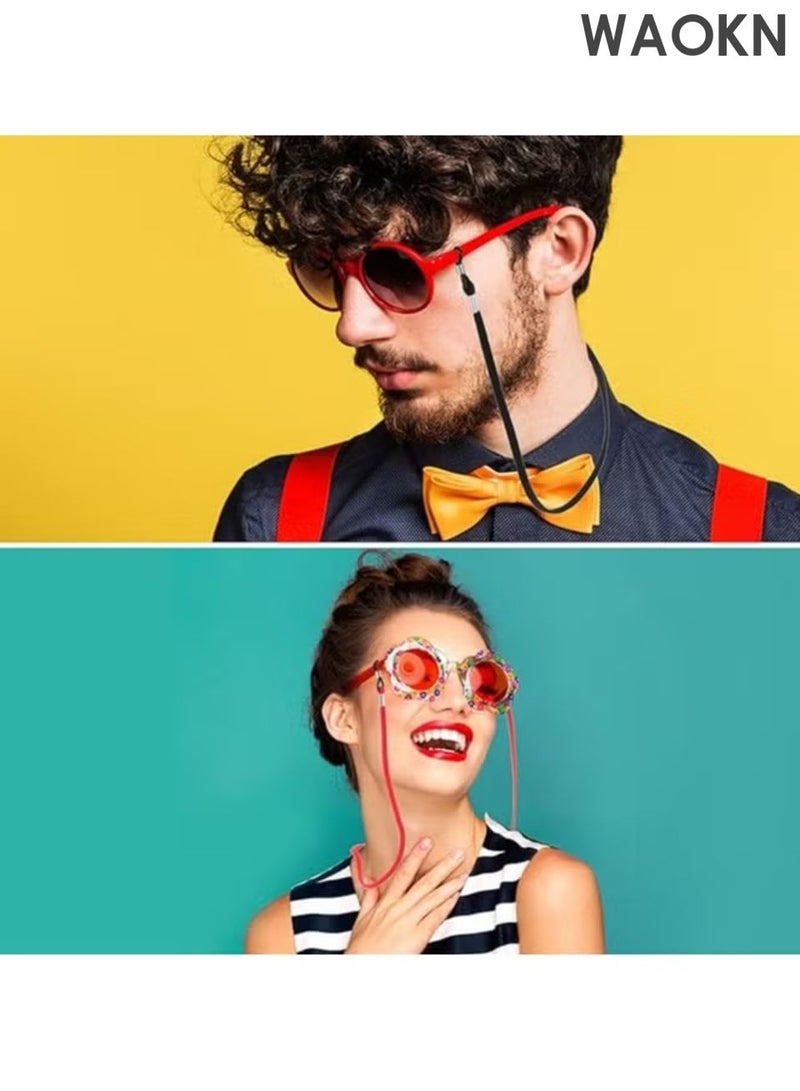 دبليو أيه أو كي أن حزام النظارات، 6 قطع من سلاسل حامل النظارات الفاخرة، حامل نظارات متعدد الألوان للنساء والرجال والأطفال، حبل مضاد للضياع، قماش مخملي مضاد للجلد، حبل تعليق النظارات، تمديد الحبل قابل للتعديل، مغلف بشكل فردي. - Image 4