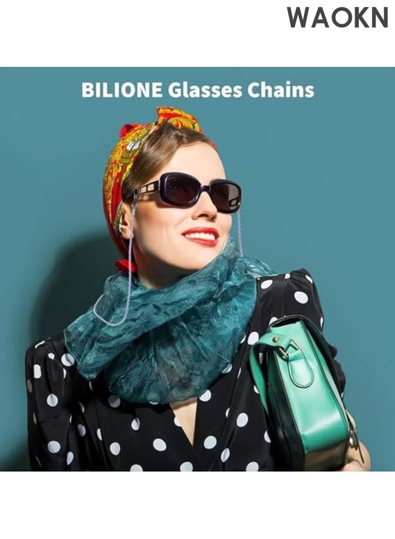 دبليو أيه أو كي أن حزام النظارات، 6 قطع من سلاسل حامل النظارات الفاخرة، حامل نظارات متعدد الألوان للنساء والرجال والأطفال، حبل مضاد للضياع، قماش مخملي مضاد للجلد، حبل تعليق النظارات، تمديد الحبل قابل للتعديل، مغلف بشكل فردي. - Image 5
