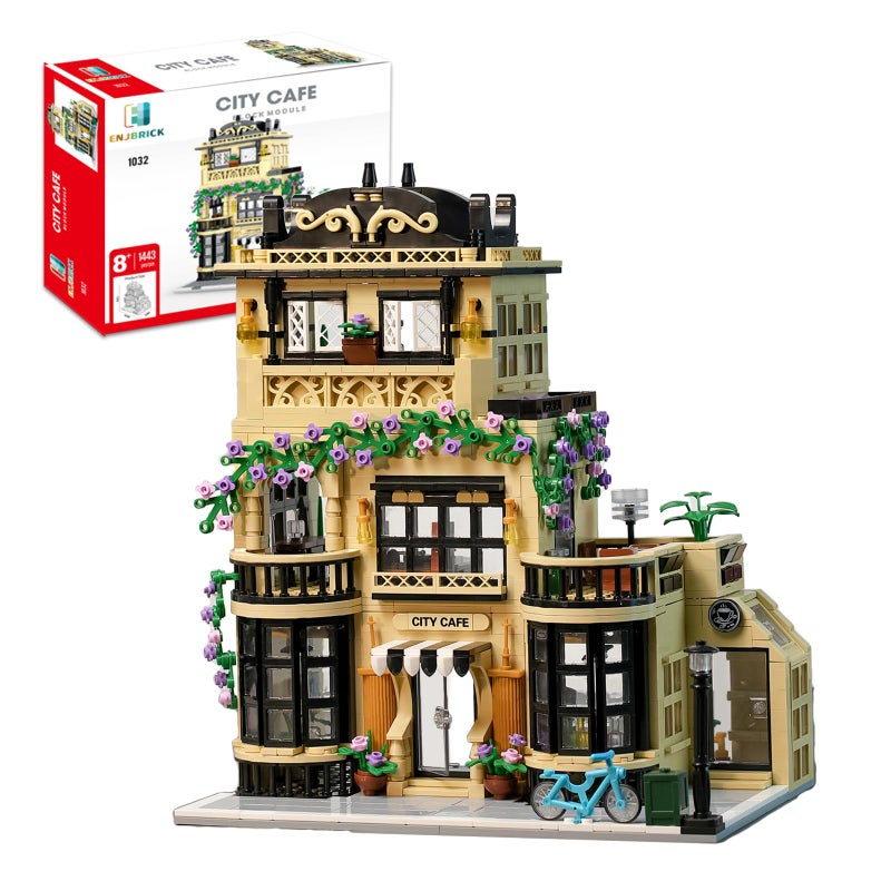 ENJBRICK Flowers City Coffee Shop Building Set for AdutlsArchitecture Building House Kit for Boys and Girls 814 Years 1443 pcs - Image 4