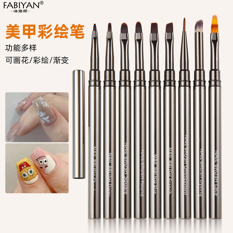 Metal Nail Art Brush Set – 5 Fine Hair Pull Wire Pens for Color Drawing - Image 2