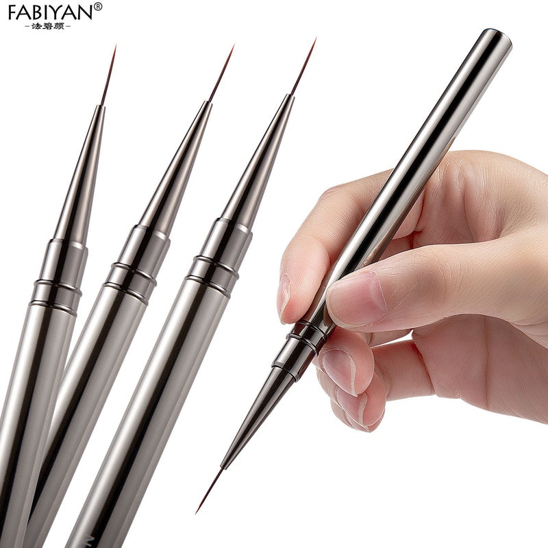 Metal Nail Art Brush Set – 5 Fine Hair Pull Wire Pens for Color Drawing - Image 5