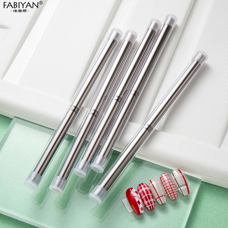 Metal Nail Art Brush Set – 5 Fine Hair Pull Wire Pens for Color Drawing - Image 4