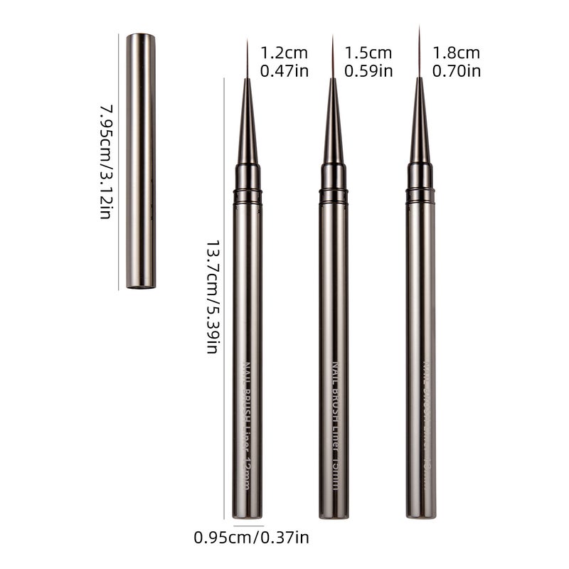 Metal Nail Art Brush Set – 5 Fine Hair Pull Wire Pens for Color Drawing - Image 1