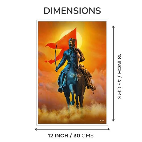 Masstone Shivaji Maharaj Poster | Chatrapati Shivaji Maharaj Wall Poster (12x18 Inch) | Wall Poster Without Frame for Living Room | Posters for Room Decoration - Image 2