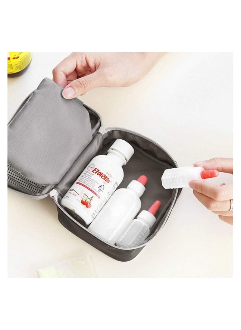 SYOSI - 2 Pcs Portable Mini First Aid Pouch Empty Travel Medicine Bag Double Zippers Handy Pills Pocket for for Office Travel Home Vehicle Beach Emergency Zipper Pouch Small Size - Image 1
