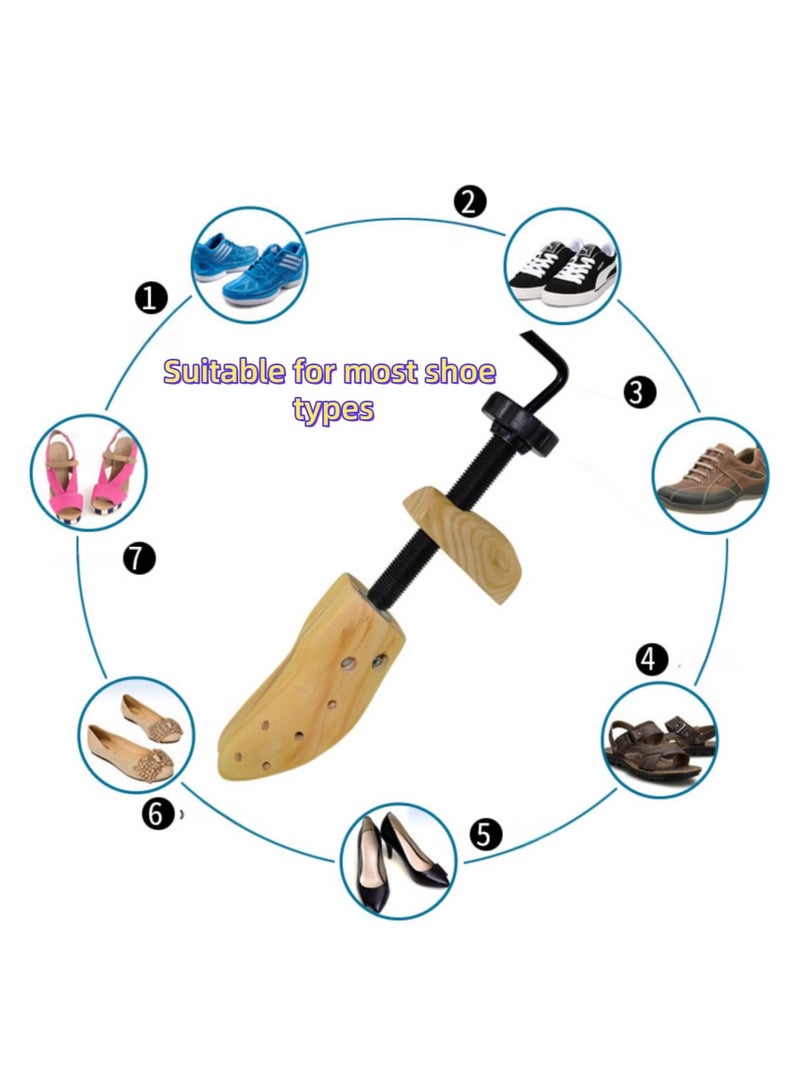 OMEVE Wooden Shoe Stretcher Shoe Trees, Adjustable Shoe Expander, Prevents Shoe Deformation, Wrinkle & Crease Prevention, Footwear Collection Accessories, Leather shoes, Boots, High Heels - Image 4