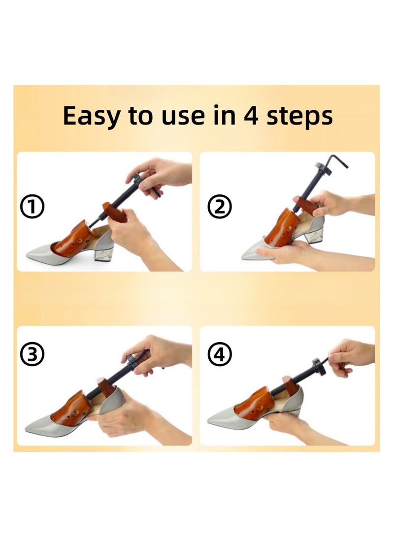 OMEVE Wooden Shoe Stretcher Shoe Trees, Adjustable Shoe Expander, Prevents Shoe Deformation, Wrinkle & Crease Prevention, Footwear Collection Accessories, Leather shoes, Boots, High Heels - Image 5