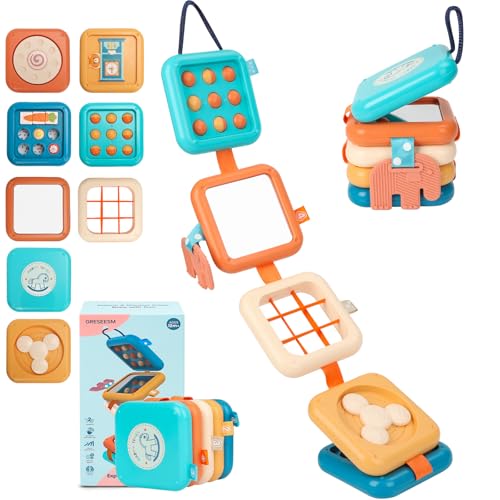GRESEESM Montessori Busy Board for 1 Year Old Toddlers Travel Toys for Ages 13 Sensory Activity Board for Airplane and Car Baby Gifts for Boys Girls Easter Basket Stocking Stuffers - Image 1