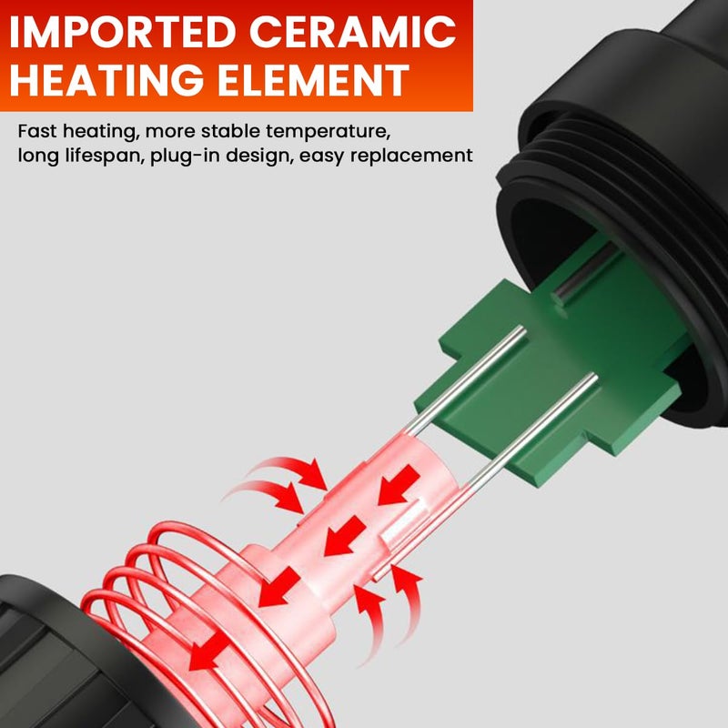 Serplex ® 2 في 1 مسدس هواء ساخن ومكواة لحام SMD مجموعة محطة إعادة العمل 700 واط/220 فولت محطة عمل مسدس هواء ساخن ومكواة لحام قابلة للتعديل مع شاشة LCD رقمية - Image 5