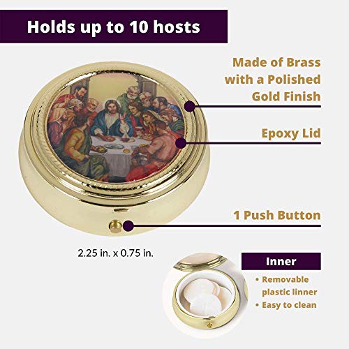 Autom Gold Toned Catholic Communion Chalice Eucharist Host Carrier Travelling Pyx - Image 4