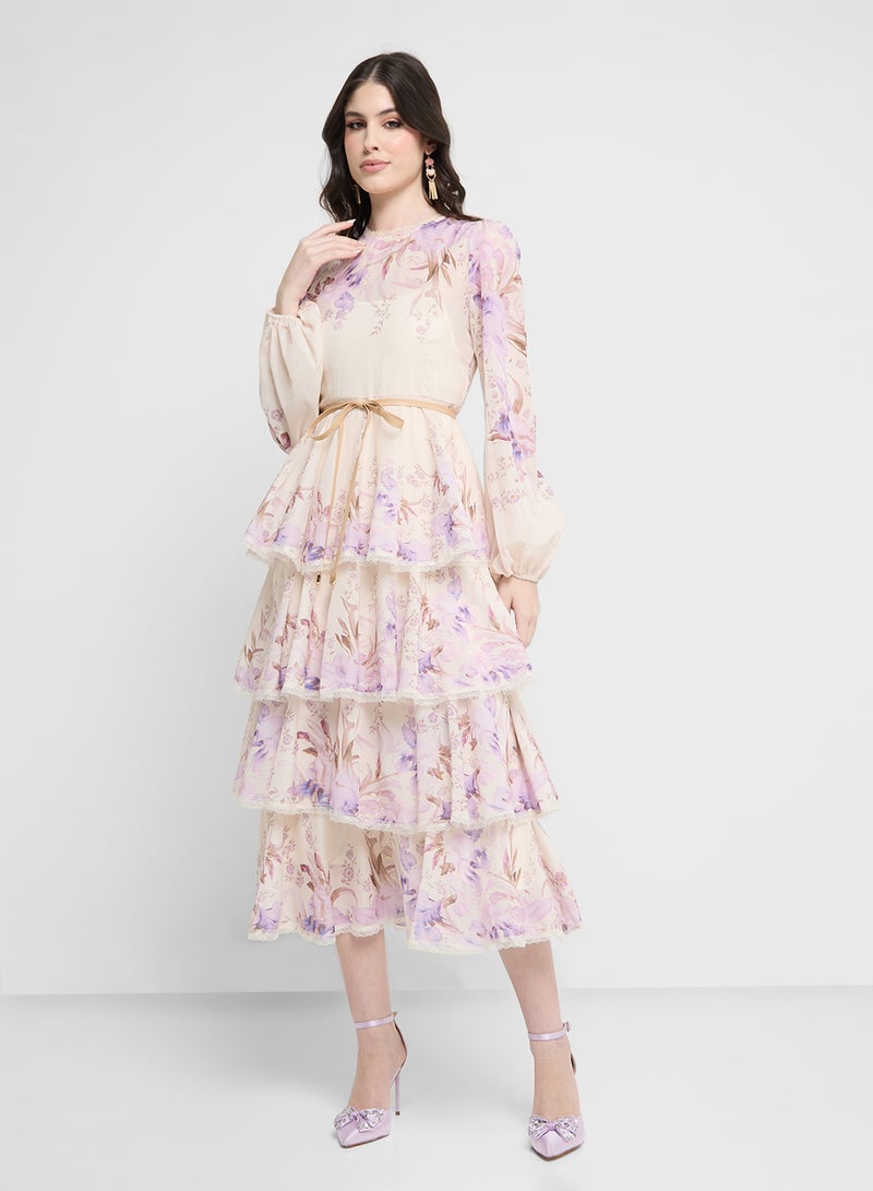 Khizana Tiered Floral Dress - Image 1