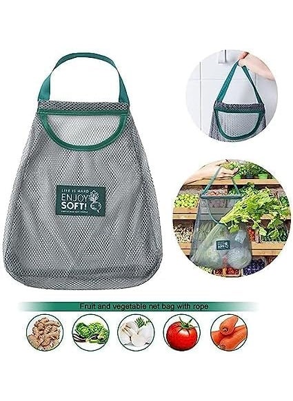 istore - Istore Reusable Mesh Bags for Fruit and Vegetable Hanging Storage, Kitchen Storage, Washable & Foldable Net Bags for Veggies Onion Garlic Green Pepper/Garbage Bag - Image 1