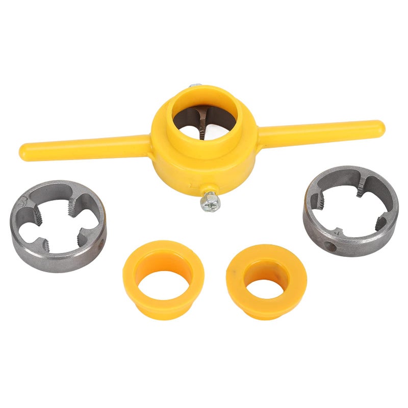 Manual Pipe Threader Kit 3 Dies Carbon Steel For PVC NPT Plastic Pipes DIY Plumbing - Image 2