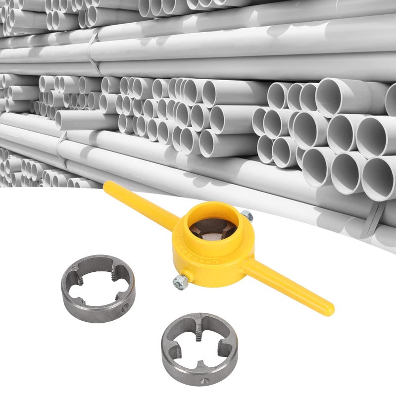 Manual Pipe Threader Kit 3 Dies Carbon Steel For PVC NPT Plastic Pipes DIY Plumbing - Image 4