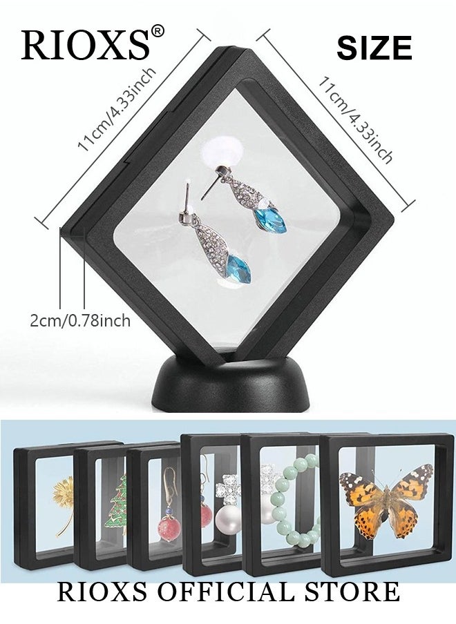 RIOXS - 10 Pcs Floating Suspended Display Boxes for Coins Gems Artefacts Jewellery Stand Holder Box with Bases - Image 1
