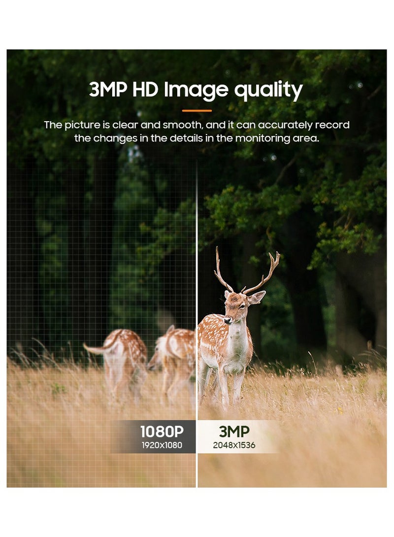 4G LTE Wireless Cellular Trail Camera, 2K 4MP 360° PTZ Live View, PIR Motion Detection, IR Night Vision, Fast Trigger, IP66 Waterproof, Includes Free 300M SIM Card for Hunting & Security. - Image 4