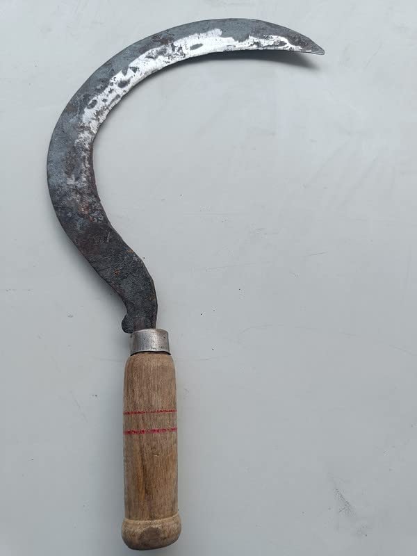 TMC Hook Pruning SawKhurpi with Wooden Handle Traditional Handsaw Light Weight for Grass HandPowered Tool Gardening and Agriculture Tool 