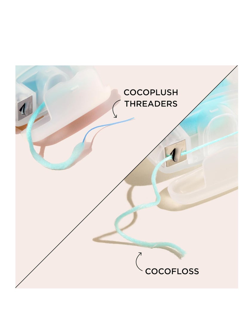 Cocofloss Cocofloss CocoPlush Threaders, Dental Floss for Implants, Bridges, and Braces, Mint, Waxed, Dentist-Designed Oral Care with Coconut Oil, 30 Per Pack  - Image 2