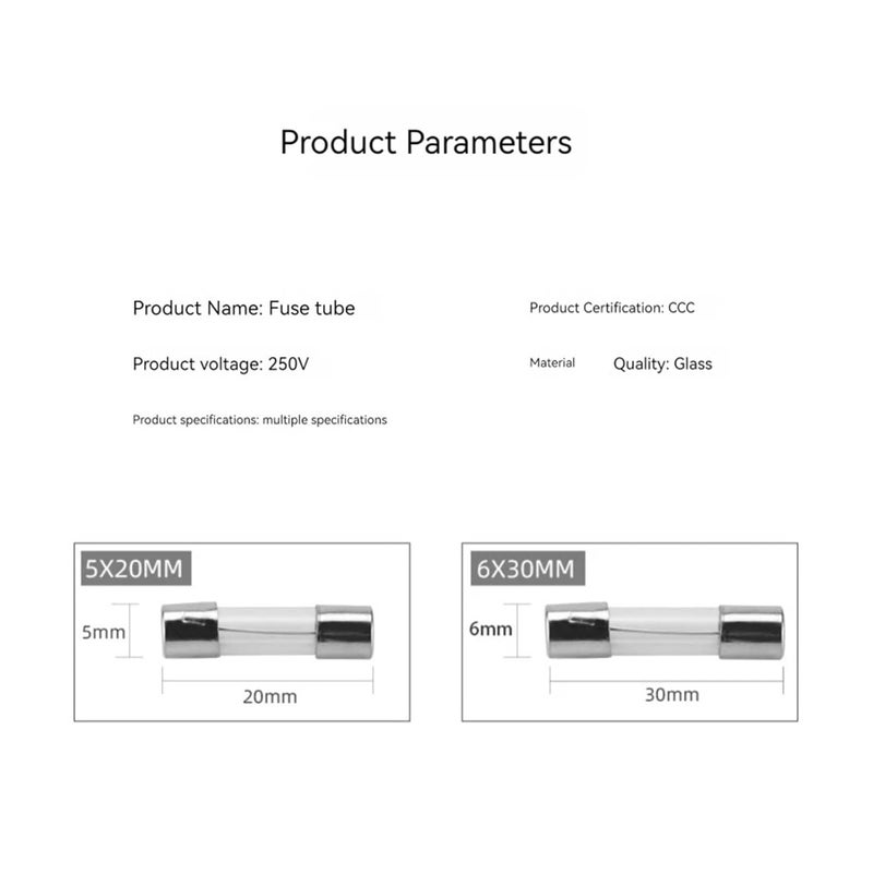 6x30mm 10A Fast Blow Glass Tube Fuse 250V 10 Pieces Assorted Amperage - Image 4