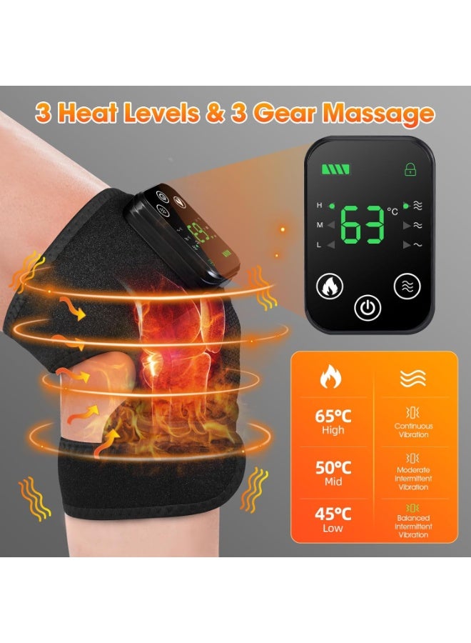 جهاز تدليك الركبة الحراري – وسادة تدليك قابلة للشحن مع اهتزاز للركبة، الكوع، والكتف – تحكم كامل في الحرارة والاهتزاز، بدون أسلاك - Image 2