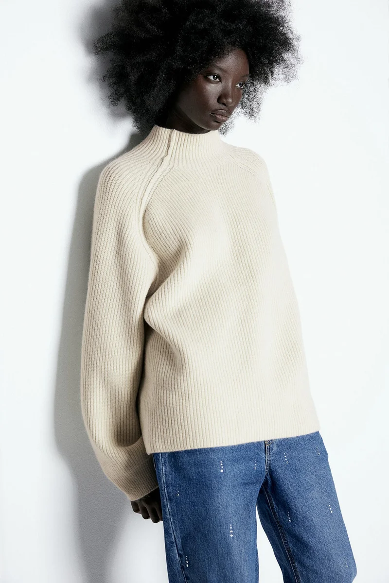 H&M Rib-Knit Turtleneck Jumper