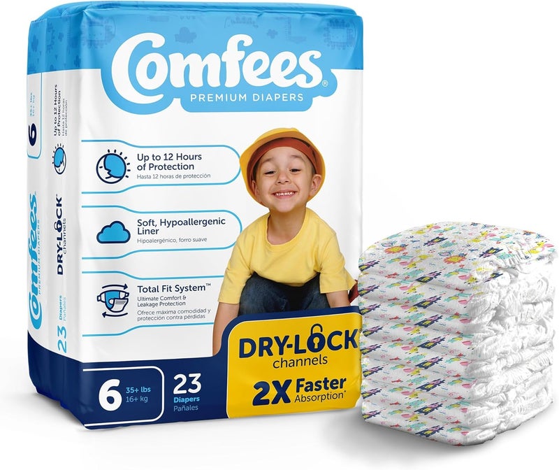 Comfees Premium Baby Diapers with Total Fit System for Boys  Girls Size 6 92Count - Image 1