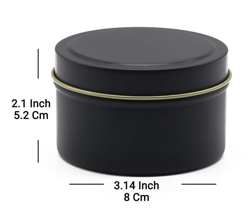 Aroparc Candle Tins 8oz, 24 Piece Candle Tin Cans Bulk Candle Containers for Candle Making Supplies Candle Tins - Black - Image 2