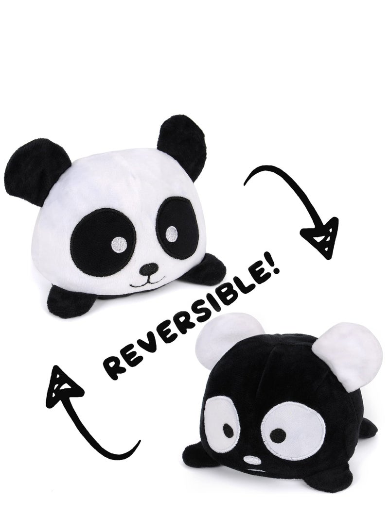 Panda Plush, Panda Stuffed Animal Reversible Plushie Baby Toy Cute Black White Pandas Flip Pillow Plush Bear Animals Squishy Birthday Best Gift - Image 1