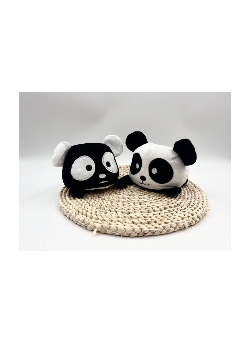 Panda Plush, Panda Stuffed Animal Reversible Plushie Baby Toy Cute Black White Pandas Flip Pillow Plush Bear Animals Squishy Birthday Best Gift - Image 3