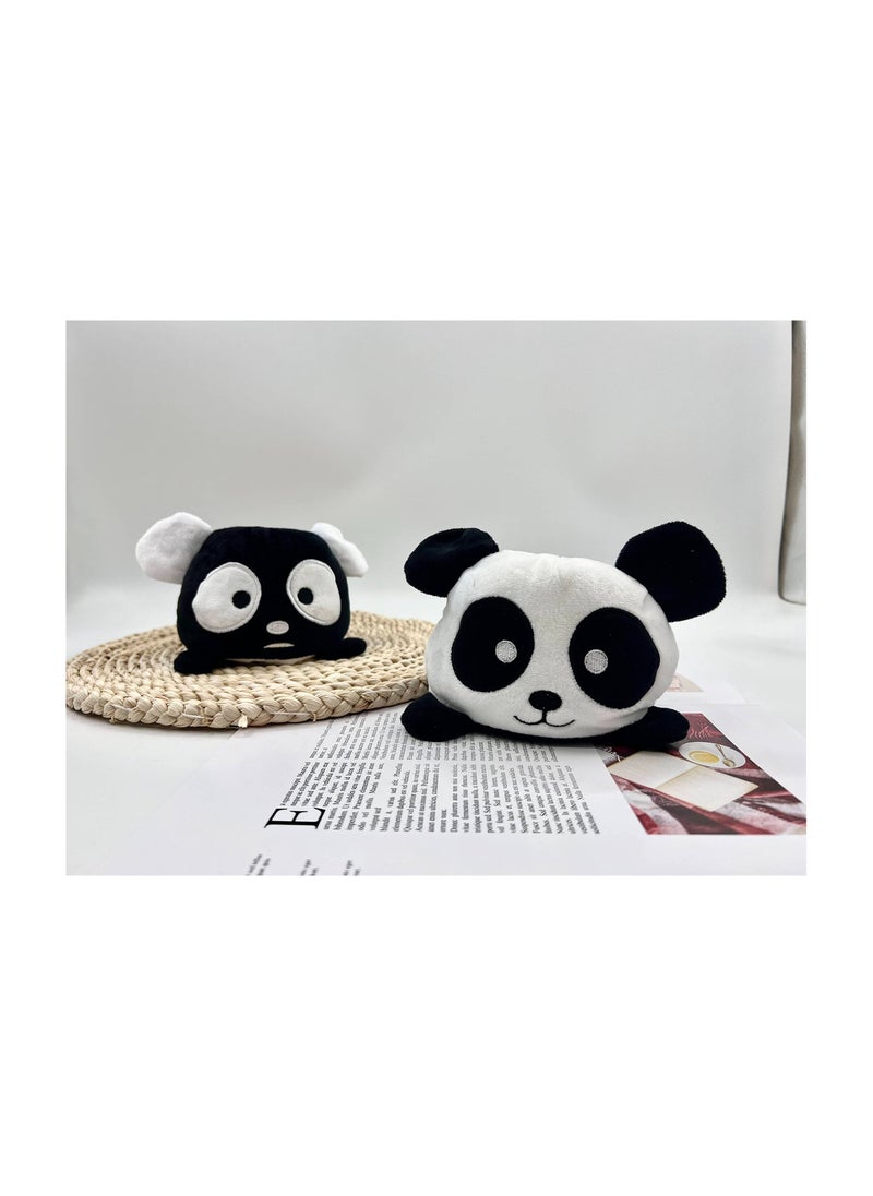Panda Plush, Panda Stuffed Animal Reversible Plushie Baby Toy Cute Black White Pandas Flip Pillow Plush Bear Animals Squishy Birthday Best Gift - Image 4