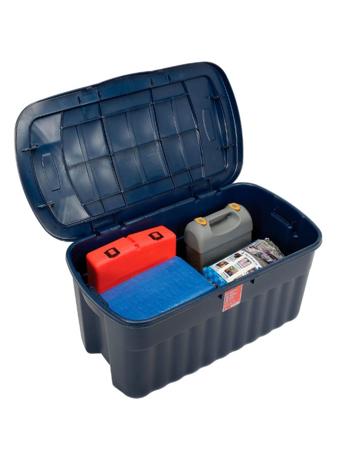 Rubbermaid Roughneck Durable Polyethylene Storage Tote Box Blue 151.4 L RMRT400001  - Image 4