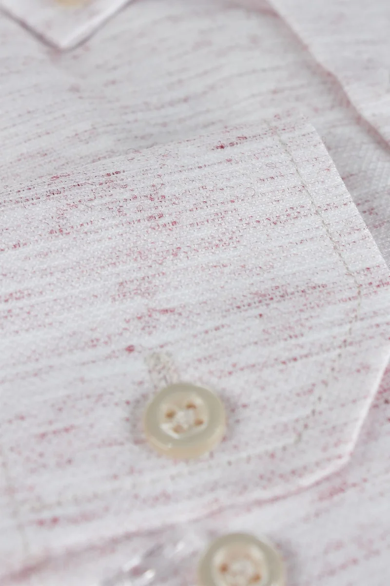 Varetta Men's Persian Pink Plain Melange Long Sleeve Pocket Classic Cut Collar Button-Up Shirt