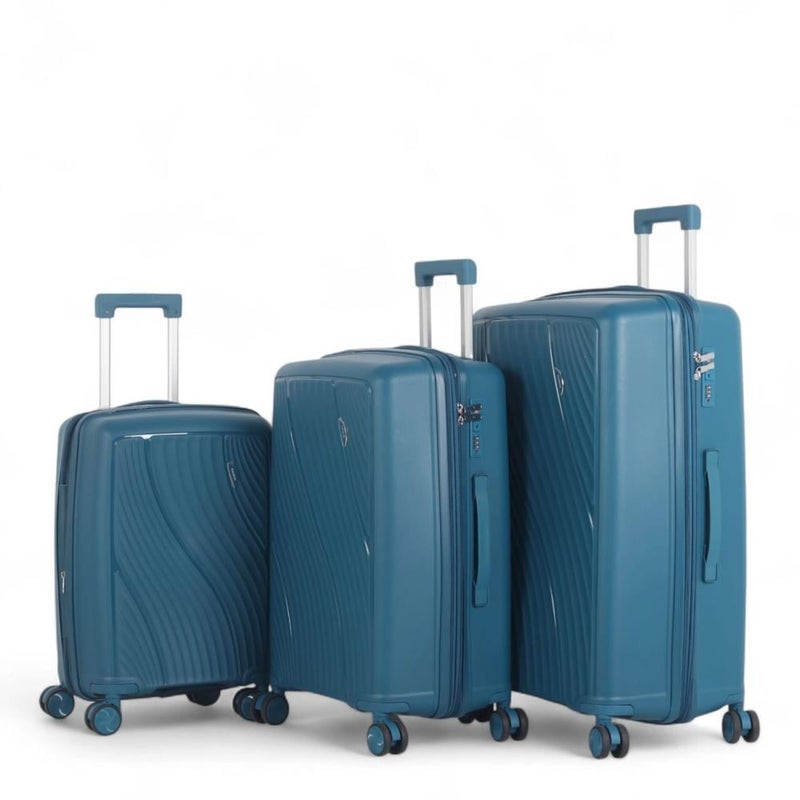 Aviator Luxury Complete Luggage Set - 3 Pieces in Shatterproof Polypropylene (Large Sizes and Superior Features) - Image 1