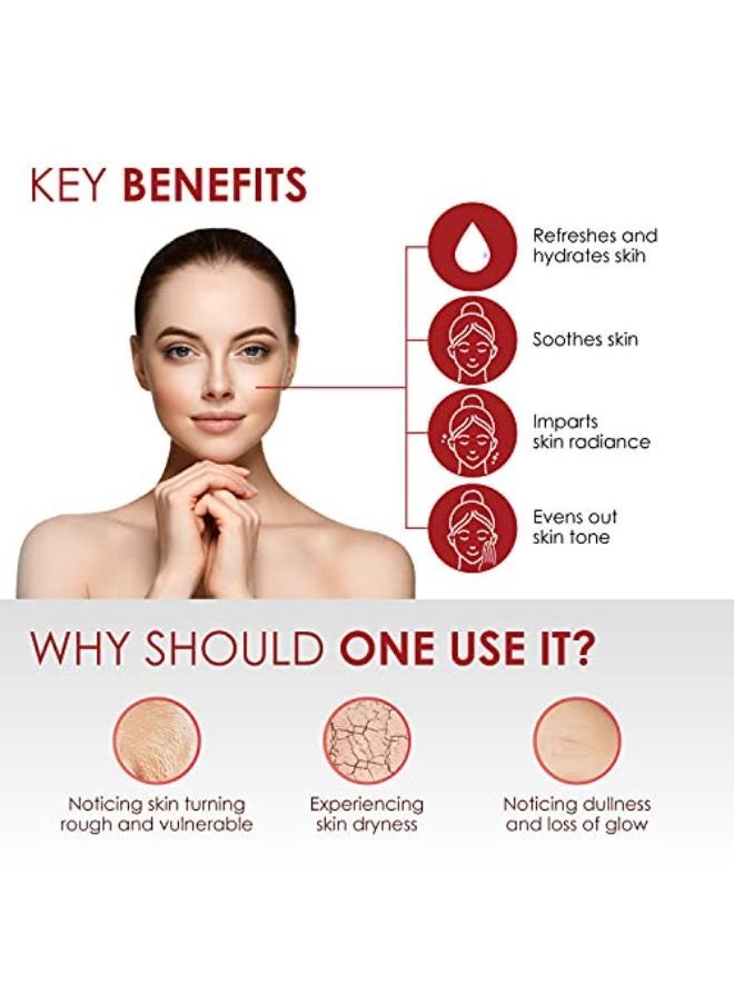 Good Vibes Rose Glow Toner 120 Ml, Hydrating Light Weight Anti Ageing Nourishing Moisturizing Brightening Revitalising For All Skin Types, Natural, No Alcohol, Parabens & Sulphates, No Animal Testing  - Image 4