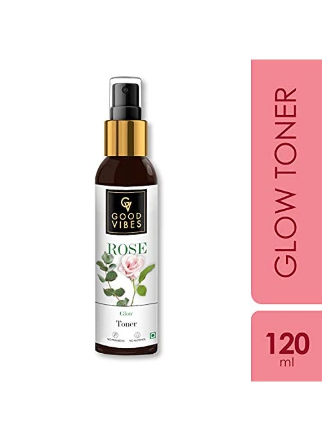 Good Vibes Rose Glow Toner 120 Ml, Hydrating Light Weight Anti Ageing Nourishing Moisturizing Brightening Revitalising For All Skin Types, Natural, No Alcohol, Parabens & Sulphates, No Animal Testing  - Image 2