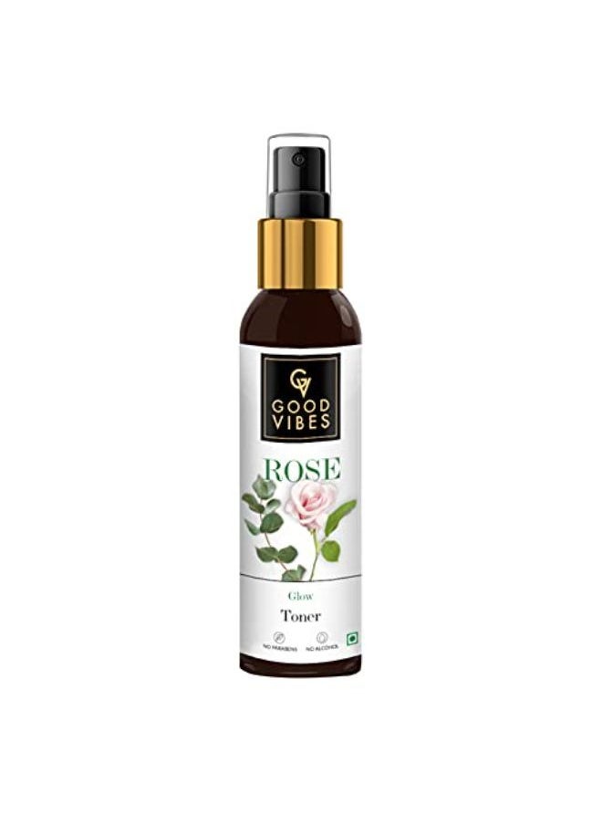 Good Vibes Rose Glow Toner 120 Ml, Hydrating Light Weight Anti Ageing Nourishing Moisturizing Brightening Revitalising For All Skin Types, Natural, No Alcohol, Parabens & Sulphates, No Animal Testing  - Image 1