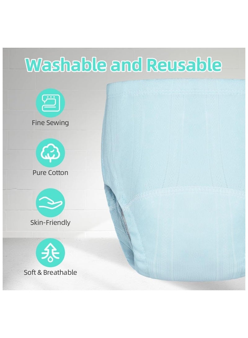 NNEWVANTE Potty Training Pants,3 Packs Reusable Baby Toddler Training Pants, Toddler Training Underwear for Boys and Girls, 100% Cotton Washable Toilet Baby Training Pants (Blue) - Image 2