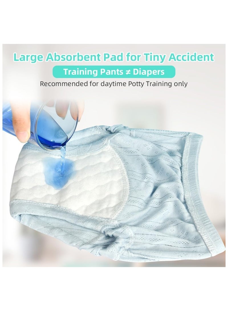 NNEWVANTE Potty Training Pants,3 Packs Reusable Baby Toddler Training Pants, Toddler Training Underwear for Boys and Girls, 100% Cotton Washable Toilet Baby Training Pants (Blue) - Image 3