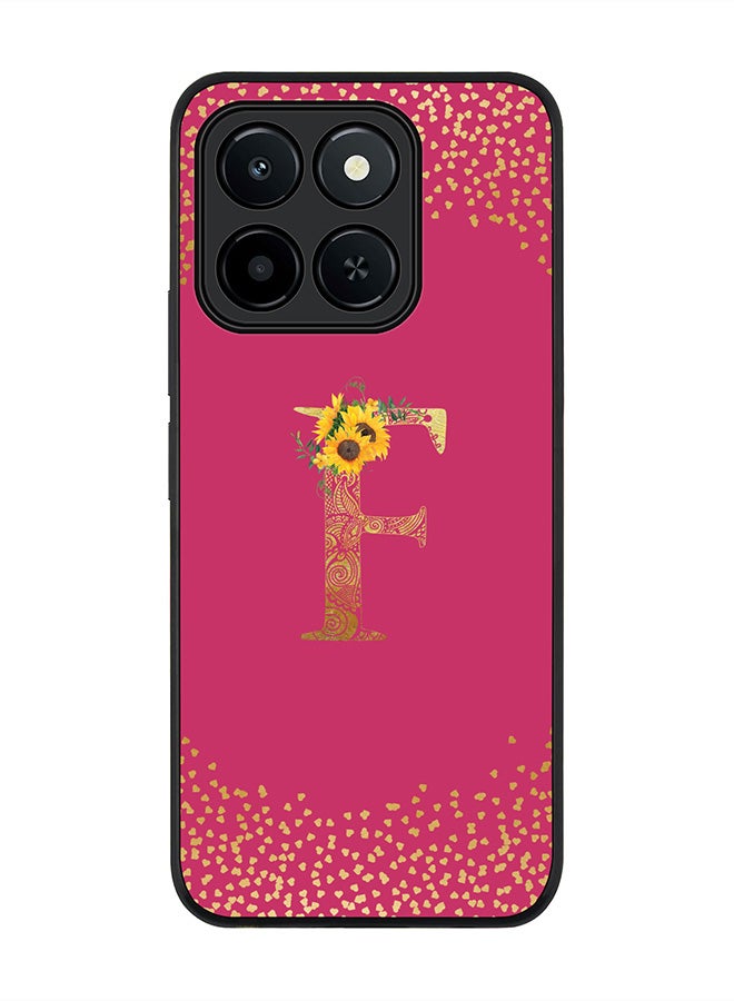 Stylizedd For Honor X6c Case,Slim fit Camera Protection, Shockproof Thin Phone cover  - Custom Floral Monogram - F ( Deep Pink )