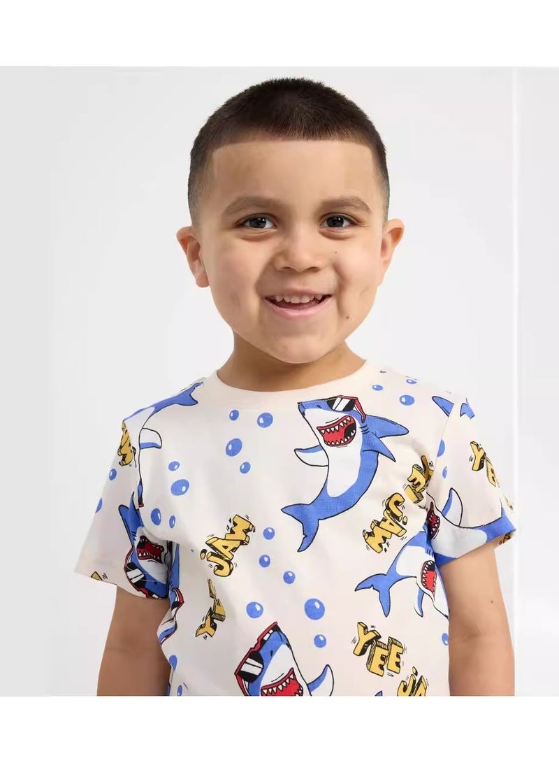 Boys Summer Short Sleeve Shorts Two-piece Set - Image 2