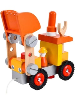 Cordova Children's Color Enlightenment Cognitive Simulation Toy - Screw Nut Wooden Assembly Tool Vehicle Engineering Truck Bulldozer - Best Educational Learning Toys Vehicles Gifts for 3 Ages+ Olds  - Image 3