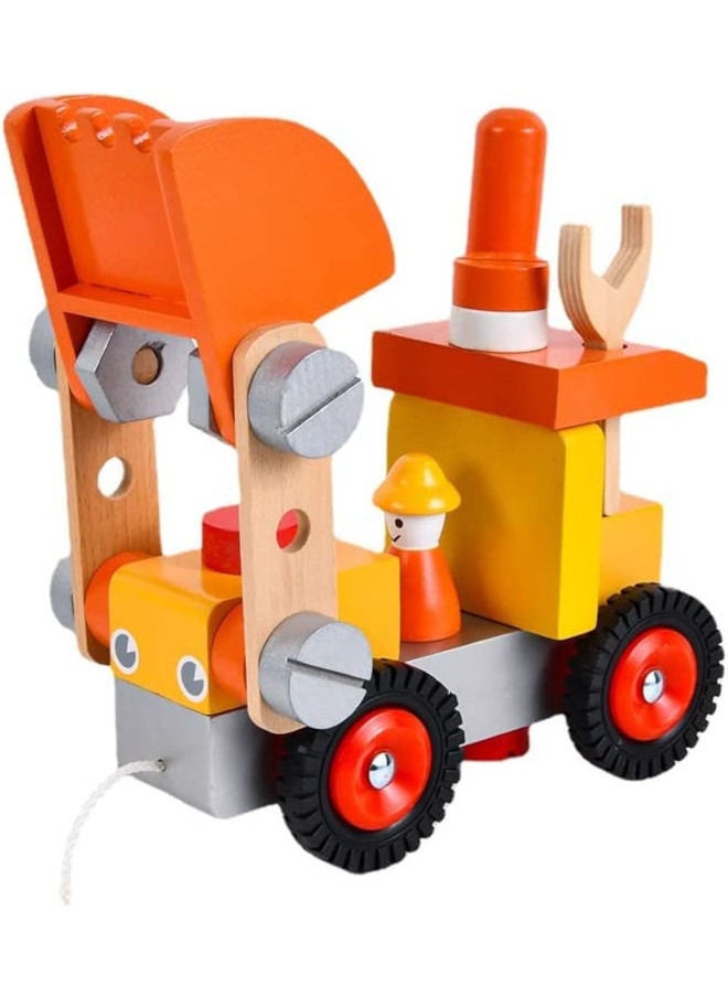 Cordova Children's Color Enlightenment Cognitive Simulation Toy - Screw Nut Wooden Assembly Tool Vehicle Engineering Truck Bulldozer - Best Educational Learning Toys Vehicles Gifts for 3 Ages+ Olds  - Image 3
