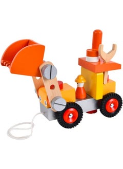 Cordova Children's Color Enlightenment Cognitive Simulation Toy - Screw Nut Wooden Assembly Tool Vehicle Engineering Truck Bulldozer - Best Educational Learning Toys Vehicles Gifts for 3 Ages+ Olds  - Image 1