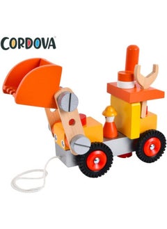 Cordova Children's Color Enlightenment Cognitive Simulation Toy - Screw Nut Wooden Assembly Tool Vehicle Engineering Truck Bulldozer - Best Educational Learning Toys Vehicles Gifts for 3 Ages+ Olds  - Image 2