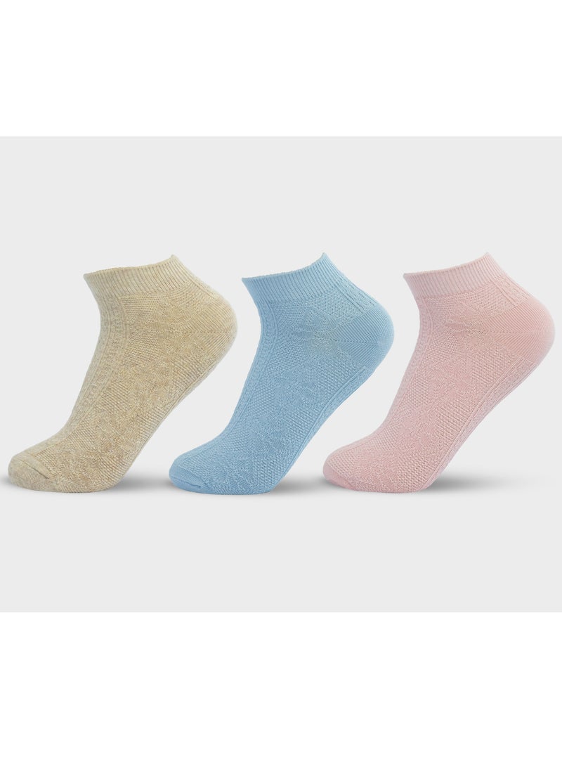 Solo Solo women Trendy Sneaker Pack of 3 Socks 