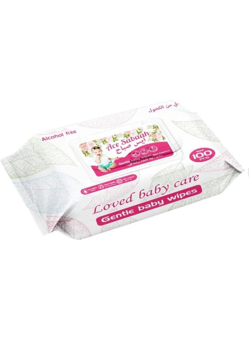 Ace Sabaah Baby Wet Wipes 100 sheets Mild Rose Scent Pack of 3 - Image 1