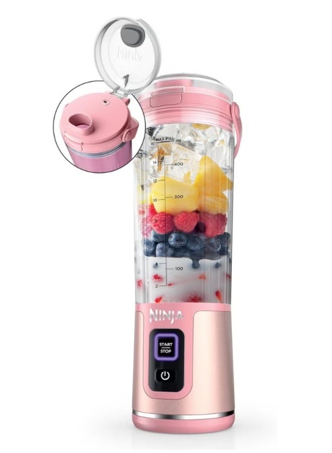 Ninja Blast Portable Blender, Cordless, 18oz. Vessel, Personal Blender For-Shakes and Smoothies, BPA Free, Leakproof-Lid and Sip Spout, USB-C Rechargeable, Dishwasher Safe Parts, Tinted Pink, BC151PK
