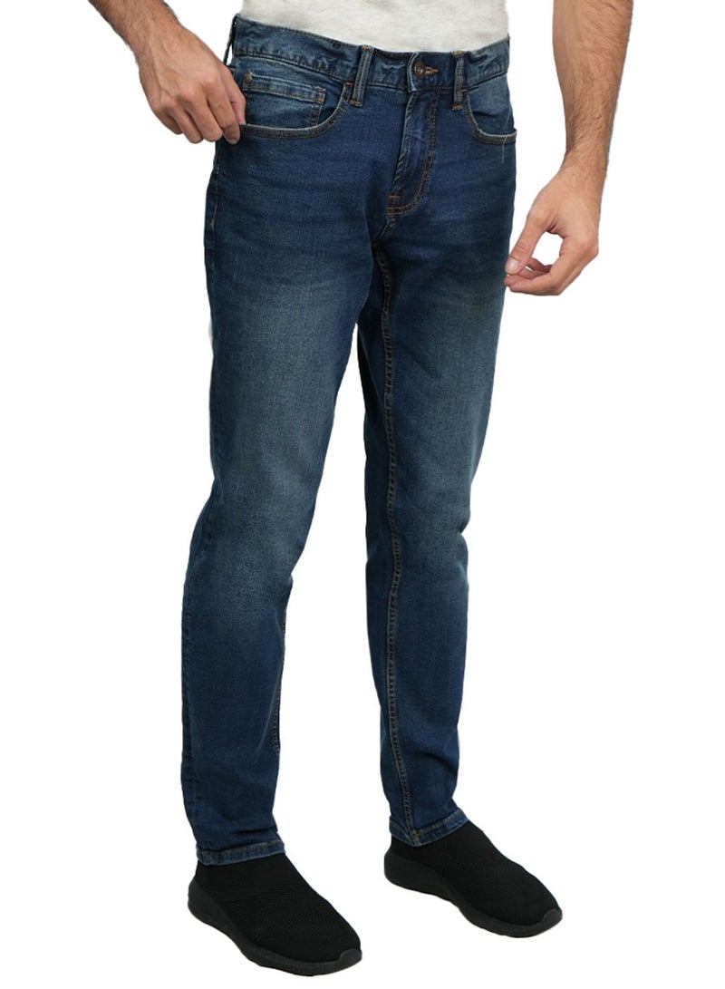 GIORDANO جينز دنيم قطن ضيق مع تدرج منخفض للرجال - Image 1