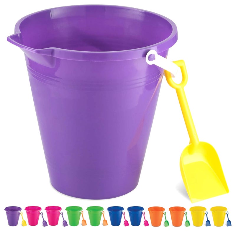 4Es Novelty 9 Large Sand Bucket with Shovel 12 Pack Bulk Beach Buckets  Beach Toys for Kids  Toddlers Party Favors Basket Holders End of Year Student Gifts from Teacher